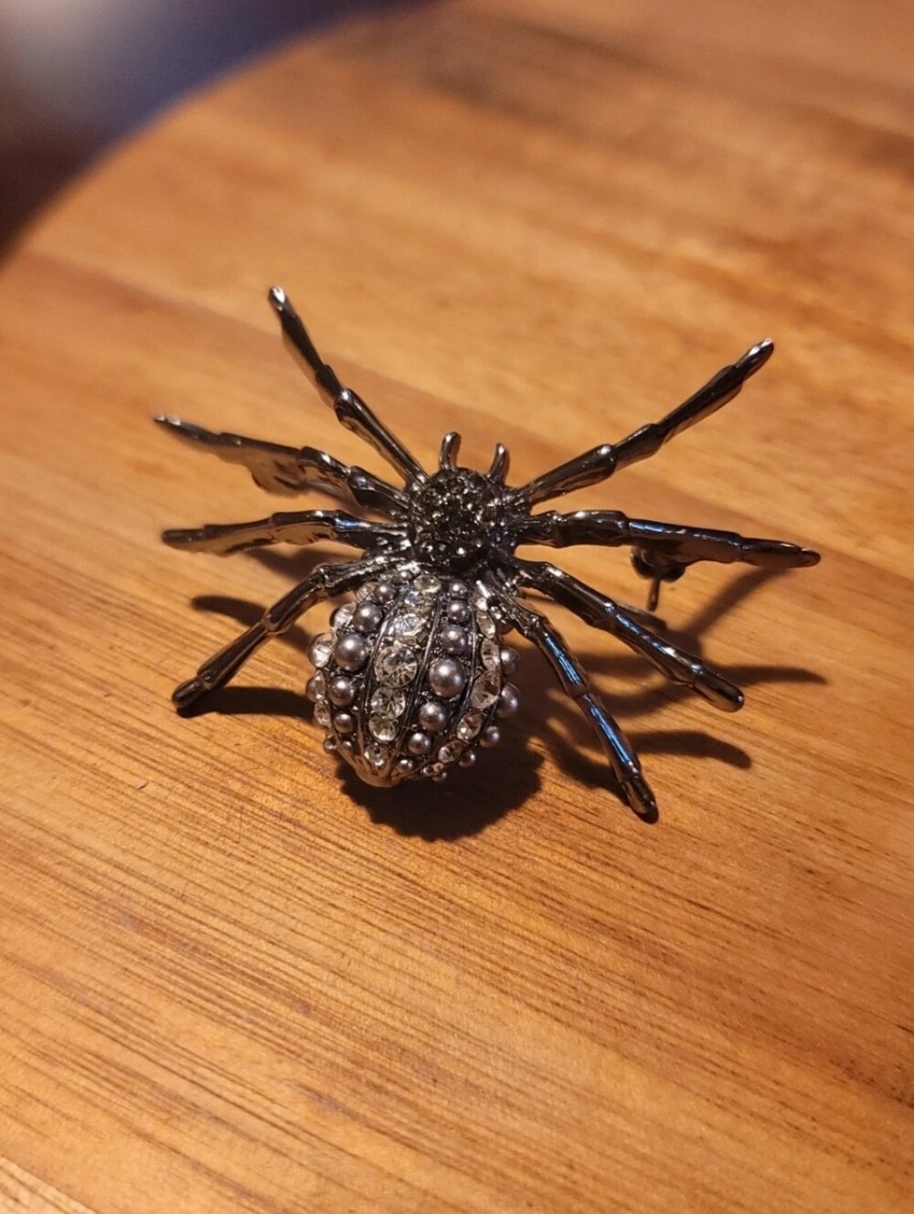 ANNE KLEIN Black Spider Brooch